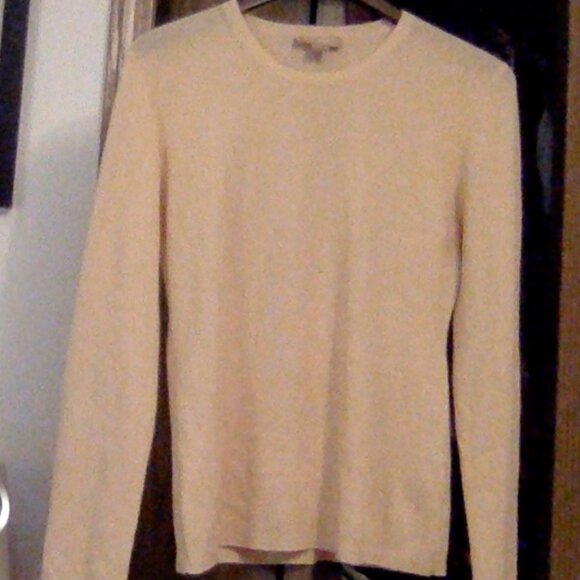 Michael Kors Collection Featherweight Cashmere Sweater, XL, Peach - Picture 1 of 2